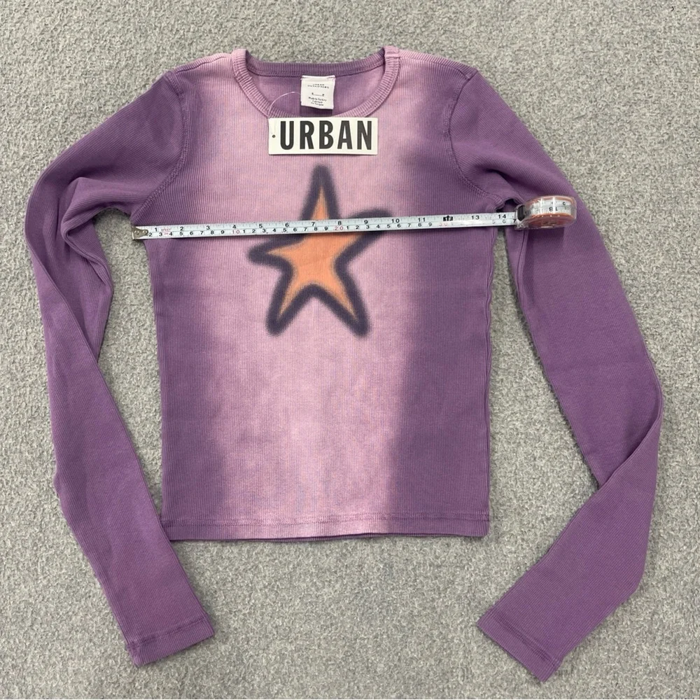 Urban Outfitters Purple Long Sleeve Tee with Orange Star - Picture 4 of 7